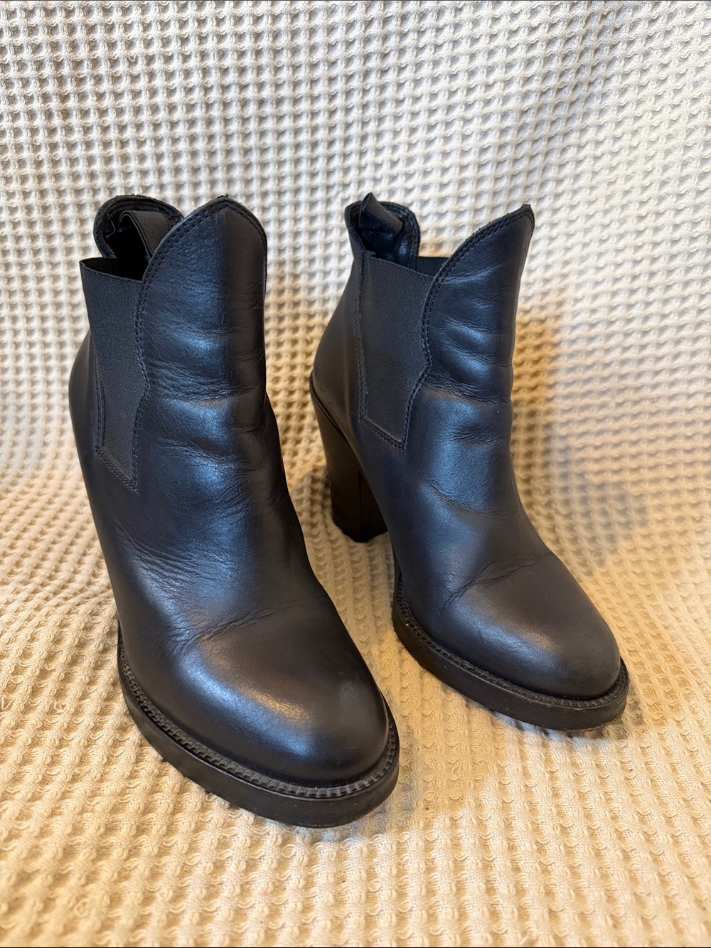 Acne Studios Star Boots EU 38 US 8 Black Heeled Boots Designer Luxury Shoes - Picture 1 of 7